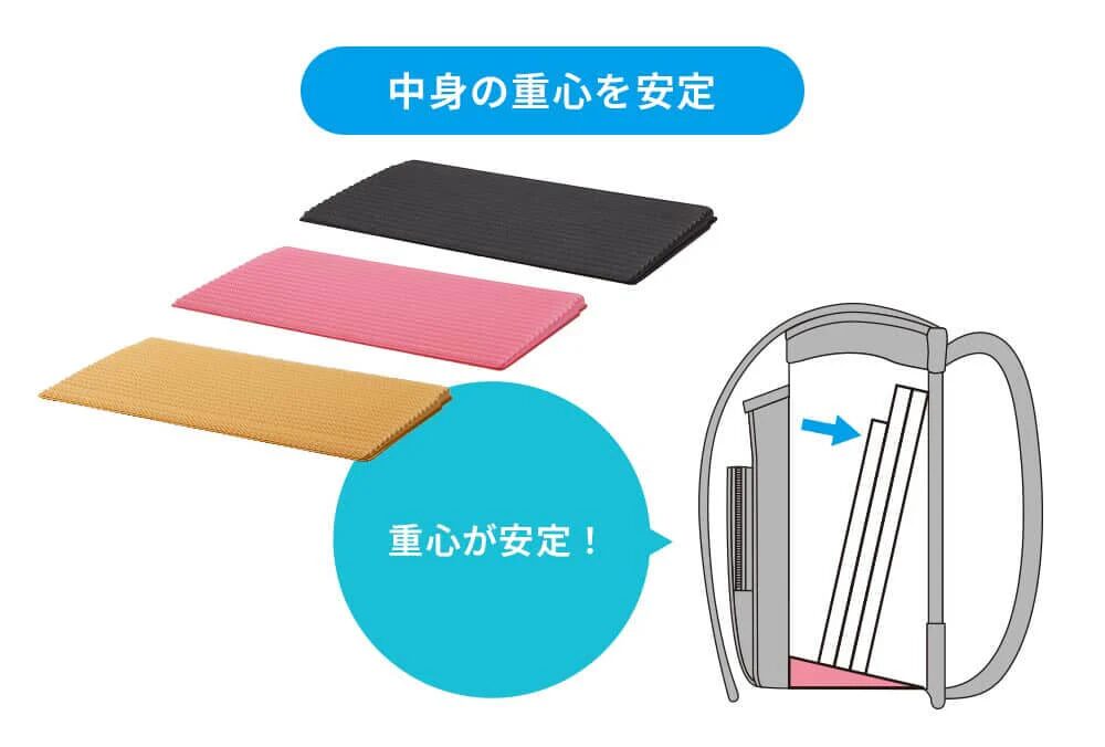 【背負いやすさが抜群！】セイバンのランドセルが軽く感じる4つの理由（機能）②重心を背中に引き寄せる「チルトプレート」